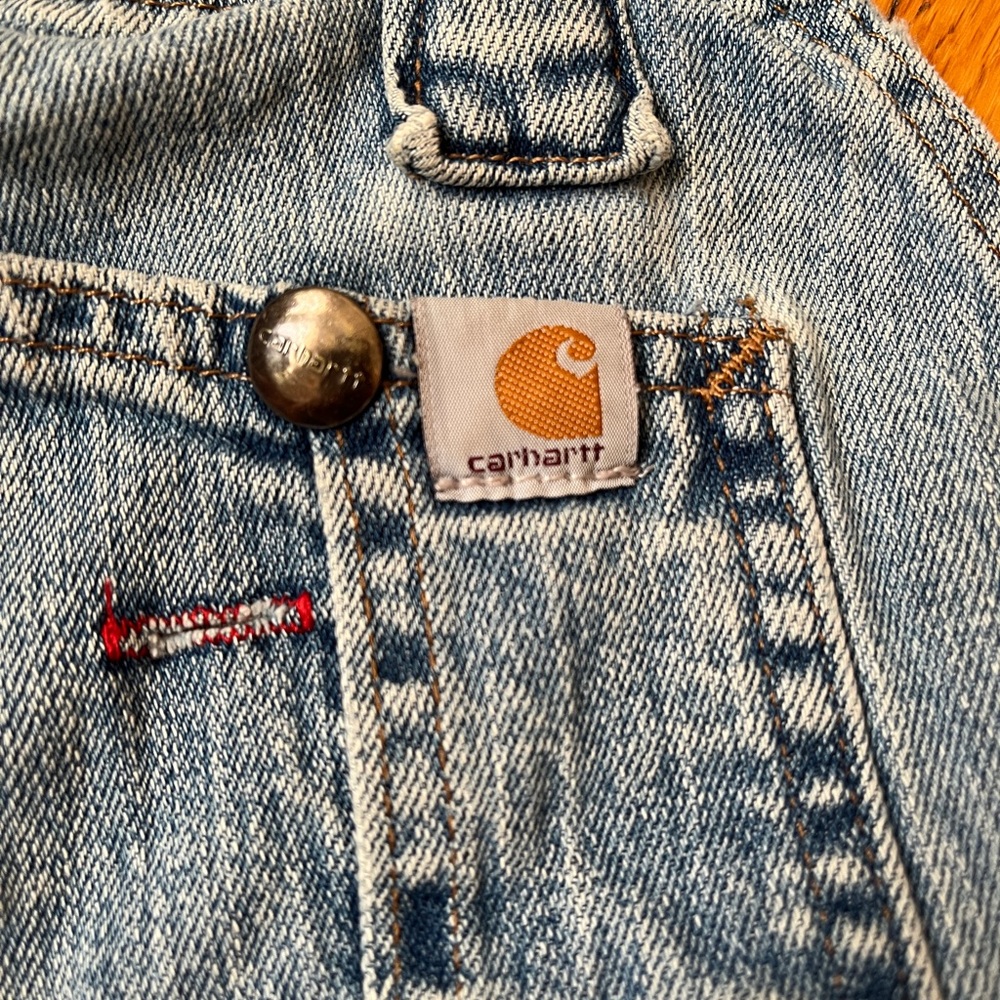 Carhartt Blue Denim Overalls with Metal Button